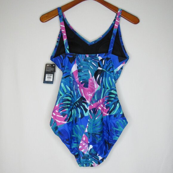 Speedo Tropical Palm Print One Piece Swimsuit New NWT Women's 12 - Picture 6 of 9